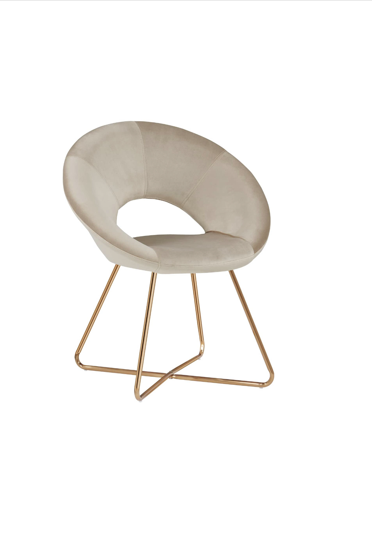 Duhome Modern Accent Velvet Chairs Dining Chairs Single Sofa Comfy Upholstered Arm Chair Living Room Furniture Mid-Century Leisure Lounge Chairs with Golden Metal Frame Legs 1 PCS Khaki