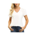 JASAMBAC Women's V Neck Blouse Top