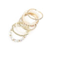 RIAH FASHION Multi Color Stretch Beaded Stackable Bracelets - Layering Bead Strand Statement Bangles