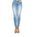 Khanomak Women's Repreve High Rise Skinny 5-Pocket Push Up Denim Jeans